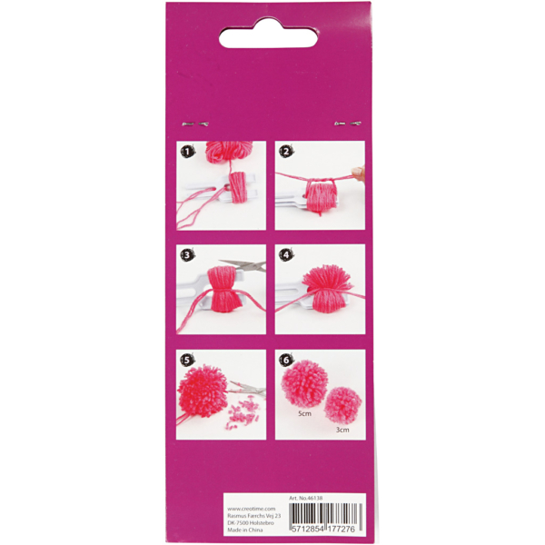 Pompon-Schablone, L 12 cm, B 5 cm, 1 Stk – Bild 3