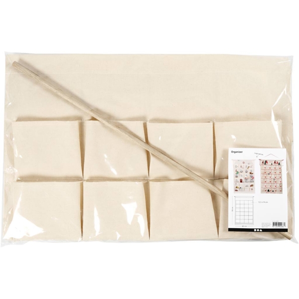 Organizer-Taschen zum Aufhängen, H 93 cm, B 60 cm, Hellnatur, 1 Stk – Bild 2
