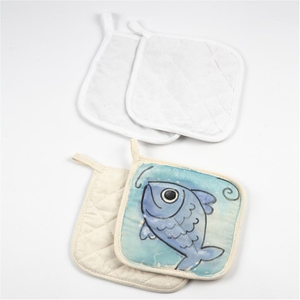 Topflappen, Größe 20x20 cm, 115 g, Hellnatur, 4 Stk/ 1 Pck – Bild 4