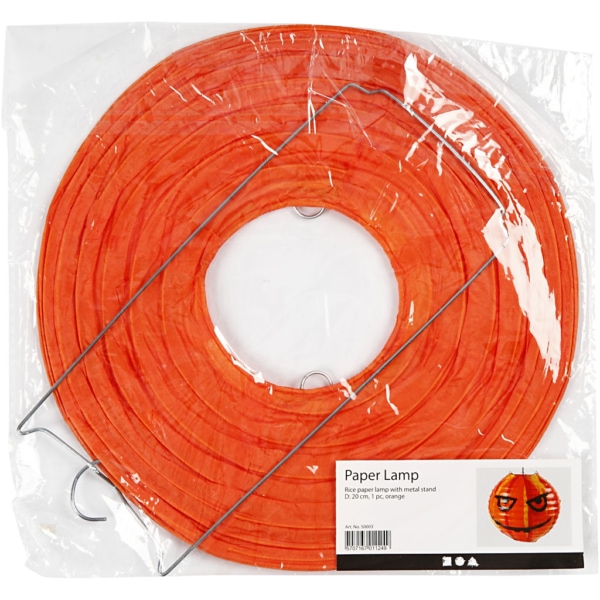 Reispapier-Lampe/-Lampion, D 20 cm, Orange, 1 Stk – Bild 2