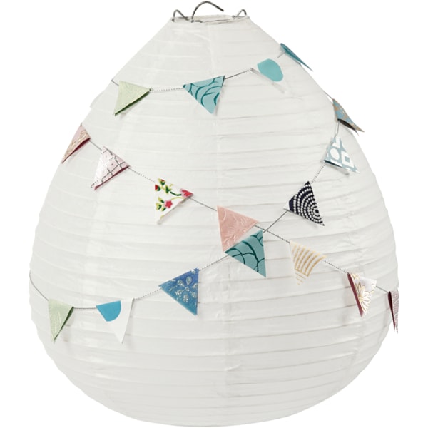 Reispapier-Lampe/-Lampion, Regentropfen, H 27 cm, D 25 cm, Weiß, 1 Stk – Bild 5