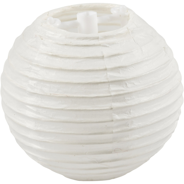 Papierlampion, Rund, D 7,5 cm, Weiß, 10 Stk/ 1 Pck