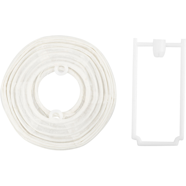 Papierlampion, Rund, D 7,5 cm, Weiß, 10 Stk/ 1 Pck – Bild 2