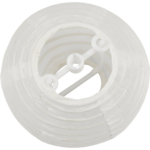 Papierlampion, Rund, D 7,5 cm, Weiß, 10 Stk/ 1 Pck – Bild 4
