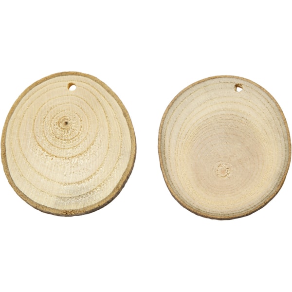 Holzscheiben mit Loch, D 40-70 mm, Lochgröße 4 mm, Dicke 5 mm, 25 Stk/ 1 Pck – Bild 4