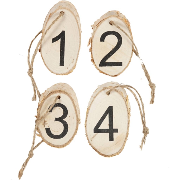 Holzscheiben mit Adventzahlen, 4 Stk/ 1 Pck – Bild 2