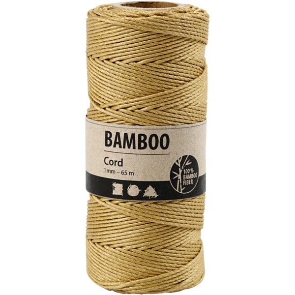 Bambuskordel, Dicke 1 mm, Gold, 65 m/ 1 Rolle – Bild 2