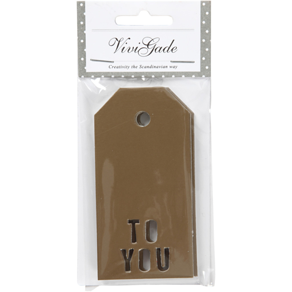 Geschenkanhänger, TO YOU, Größe 5x10 cm, 300 g, Gold, 15 Stk/ 1 Pck – Bild 2