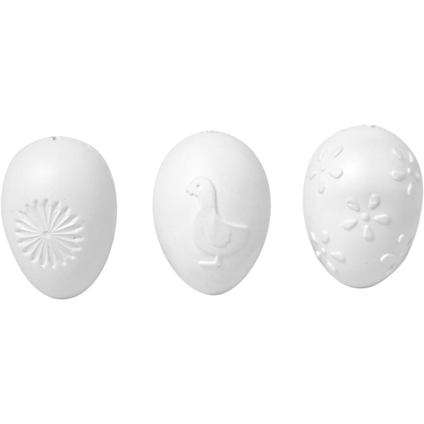 Eier, geprägt, H 6 cm, Weiß, 12 Stk/ 1 Pck – Bild 6