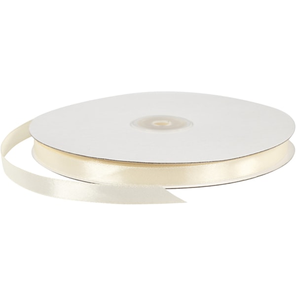 Satinband, B 10 mm, Naturweiß, 100 m/ 1 Rolle – Bild 3