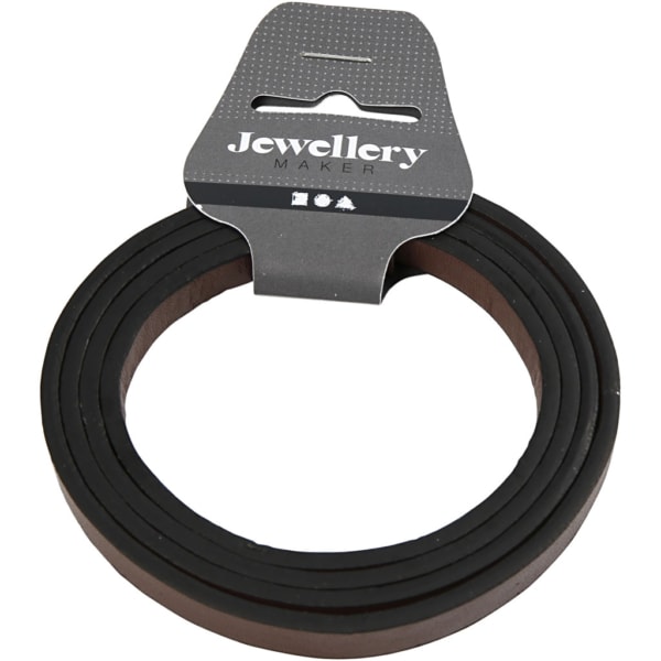 Lederband Imitat, B 10 mm, Dicke 3 mm, Braun, 1 m/ 1 Pck – Bild 2