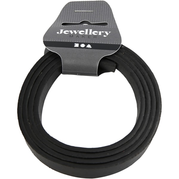 Lederband Imitat, B 10 mm, Dicke 3 mm, Schwarz, 1 m/ 1 Pck – Bild 2