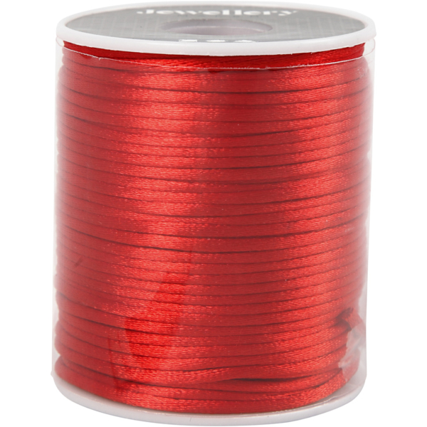 Satinband, Dicke 2 mm, Rot, 50 m/ 1 Rolle – Bild 2