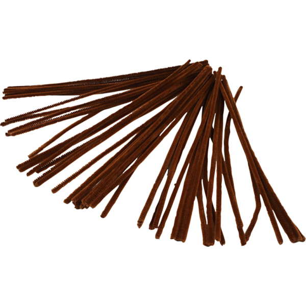 Pfeifenreiniger, L 30 cm, Dicke 6 mm, Braun, 50 Stk/ 1 Pck
