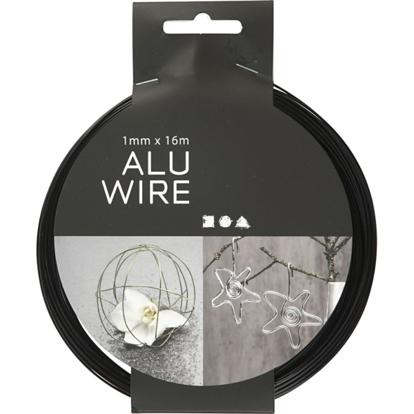 Aluminiumdraht, rund, Dicke 1 mm, Schwarz, 16 m/ 1 Rolle – Bild 2