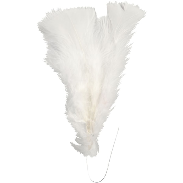 Federn, L 11-17 cm, Weiß, 18 Bündl./ 1 Pck – Bild 2