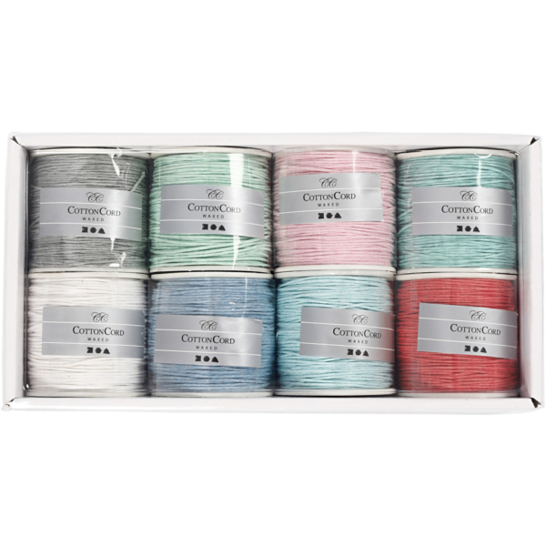 Baumwollband, Dicke 1 mm, Sortierte Farben, 8x40 m/ 1 Pck – Bild 3