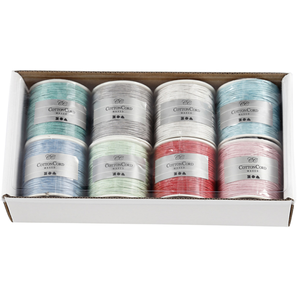 Baumwollband, Dicke 1 mm, Sortierte Farben, 8x40 m/ 1 Pck – Bild 4