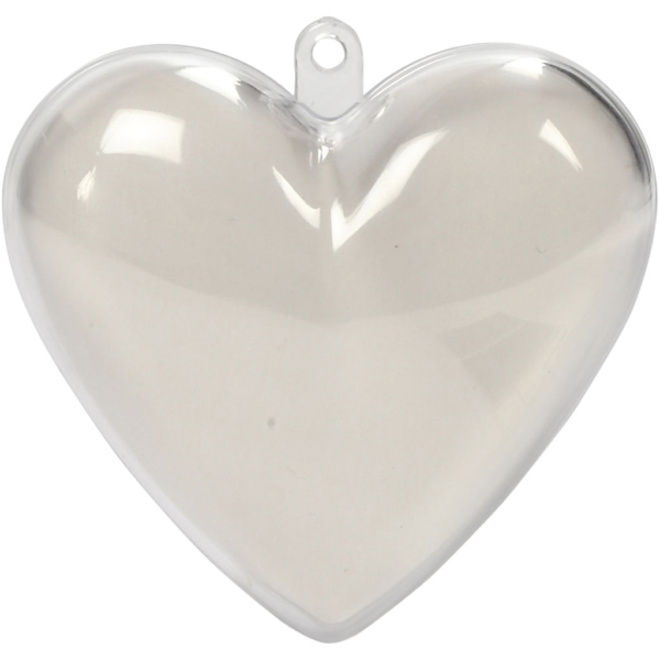 Deko-Herz, H 6,5 cm, Transparent, 10 Stk/ 1 Pck