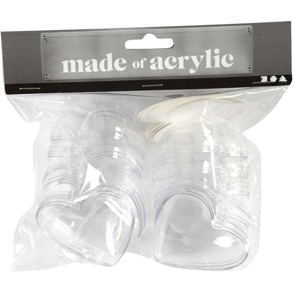 Deko-Herz, H 6,5 cm, Transparent, 10 Stk/ 1 Pck – Bild 3