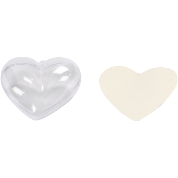 Deko-Herz, H 6,5 cm, Transparent, 10 Stk/ 1 Pck – Bild 4