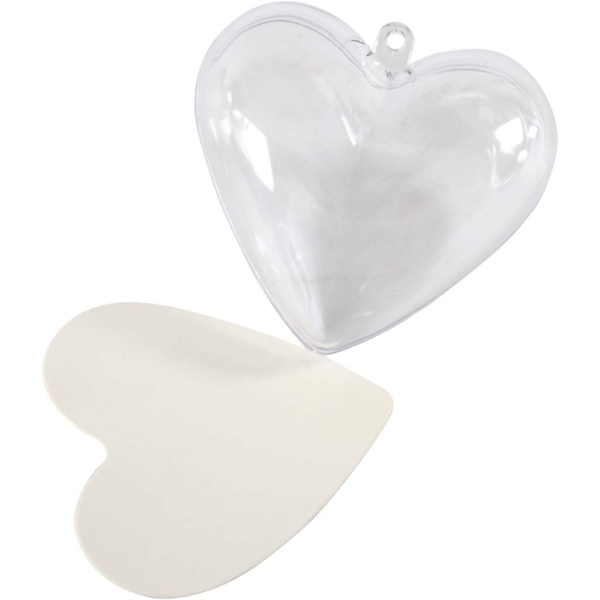 Deko-Herz, H 6,5 cm, Transparent, 10 Stk/ 1 Pck – Bild 5