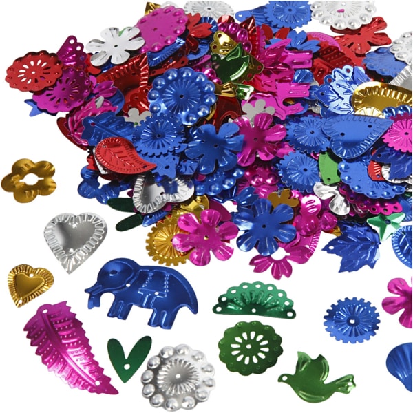 Pailletten, Größe 15-45 mm, Kräftige Farben, 30 g/ 1 Pck – Bild 3