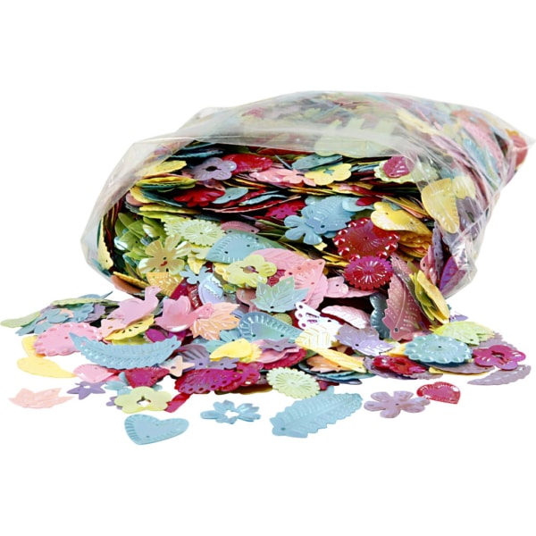 Pailletten, Größe 15-45 mm, Perlmuttfarben, 400 g/ 1 Pck – Bild 4