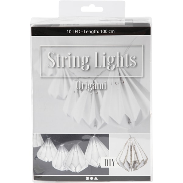 LED-Lichterkette mit Lampions, H 80 mm, L 100 cm, D 65 mm, Weiß, 1 Stk – Bild 2