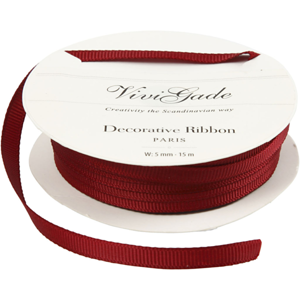 Zierband, B 6 mm, Rot, 15 m/ 1 Rolle