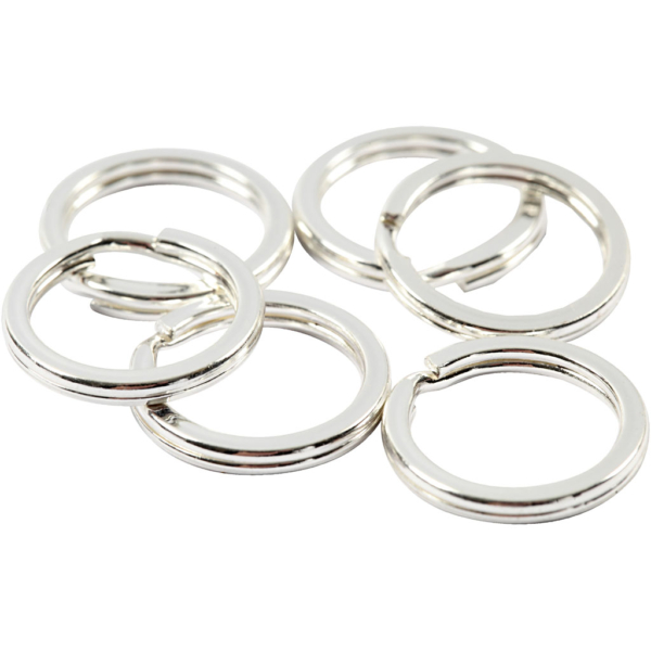 Spaltring, D 15 mm, Versilbert, 100 Stk/ 1 Pck – Bild 2