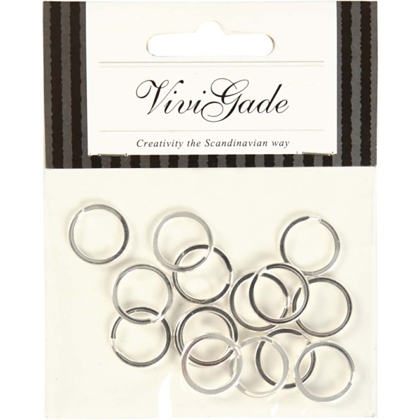 Spaltring, D 15 mm, Versilbert, 100 Stk/ 1 Pck – Bild 4