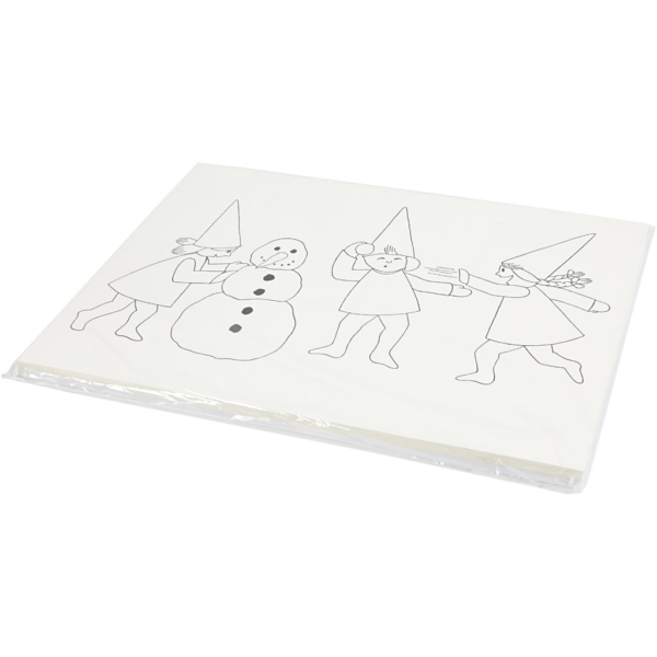 Adventkalender mit Wichtelmännern bei der Schneeballschlacht, A3, Größe 30x42 cm, Weiß, 30 Stk/ 1 Pck – Bild 3