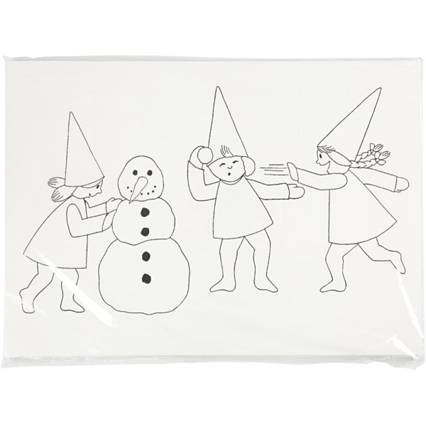 Adventkalender mit Wichtelmännern bei der Schneeballschlacht, A3, Größe 30x42 cm, Weiß, 30 Stk/ 1 Pck – Bild 4