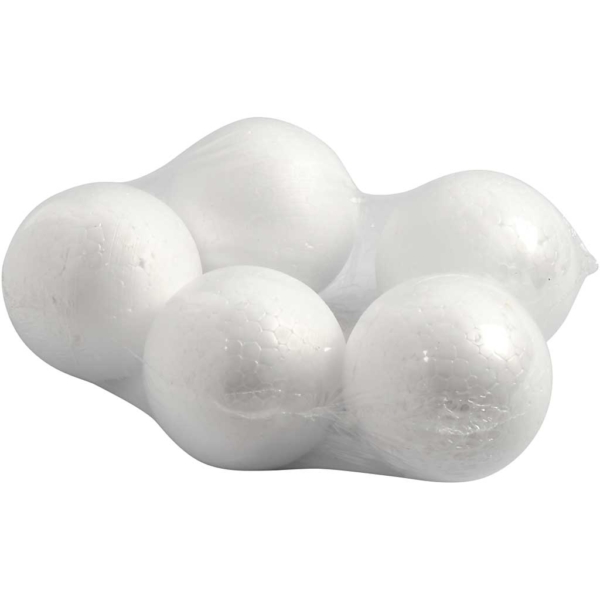 Styropor-Kugeln, D 6 cm, Weiß, 5 Stk/ 1 Pck – Bild 2