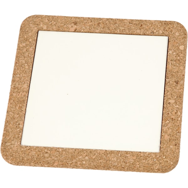 Untersetzer mit Korkrahmen, Größe 15,5x15,5x1 cm, Weiß, 2 Stk/ 1 Pck – Bild 3