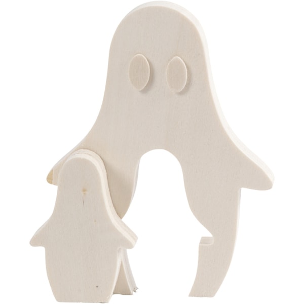 2in1 - Holzfigur, Gespenster, H 6+11,5 cm, T 1,2 cm, B 4+9 cm, 1 Set – Bild 2