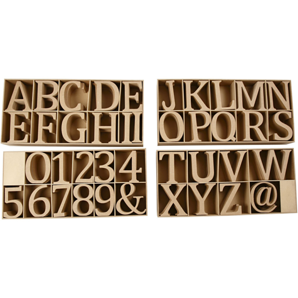 Buchstaben, Zahlen & Zeichen, H 13 cm, Dicke 2 cm, 160 Stk/ 1 Pck – Bild 2