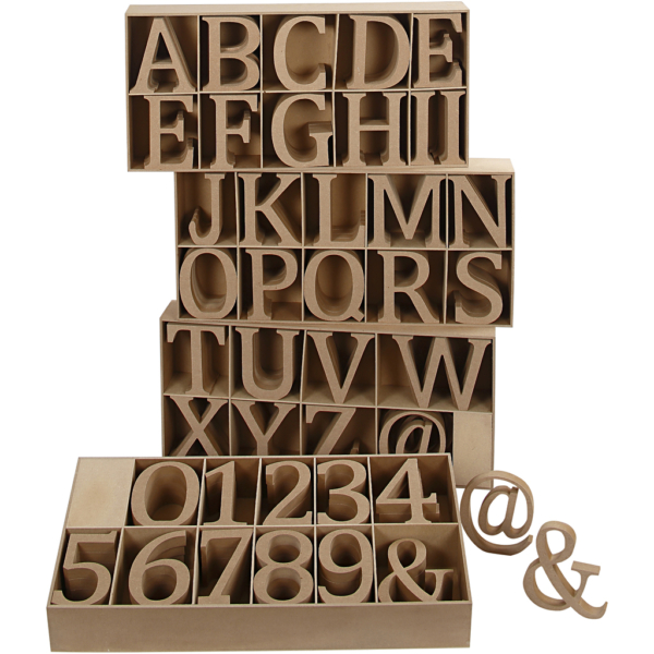 Buchstaben, Zahlen & Zeichen, H 13 cm, Dicke 2 cm, 160 Stk/ 1 Pck – Bild 3