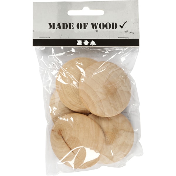 Holzknöpfe, D 50 mm, Dicke 10 mm, 5 Stk/ 1 Pck – Bild 2