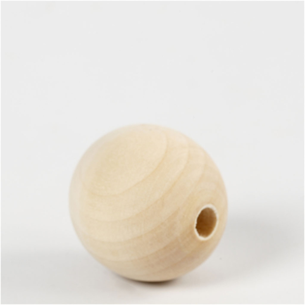 Holzperle, D 30 mm, Lochgröße 5 mm, 50 Stk/ 1 Pck – Bild 2