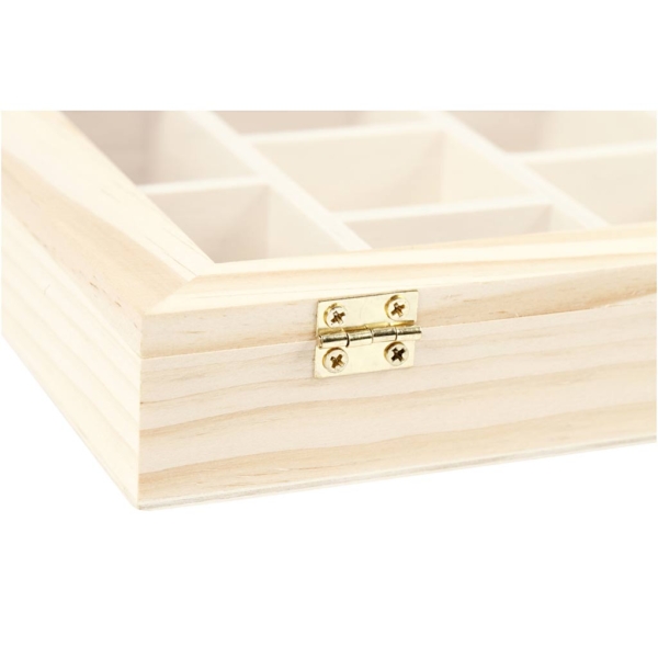 Kiste mit Glasdeckel, Größe 15,5x20,5x3,5 cm, 1 Stk – Bild 5