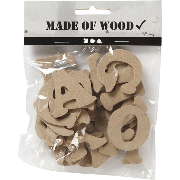 Holz Buchstaben, A - Z, H 4 cm, Dicke 2,5 mm, 26 Stk/ 1 Pck – Bild 2