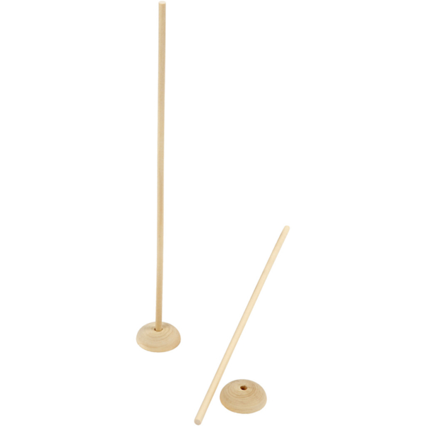 Stab mit Fuß, H 30 cm, D 6,5 cm, Lochgröße 8 mm, 5 Set/ 1 Pck – Bild 2