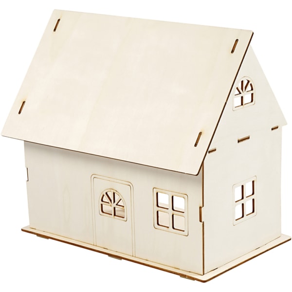 Puppenhaus zum Zusammenbauen, H 25 cm, Größe 18x27 cm, 1 Stk – Bild 2