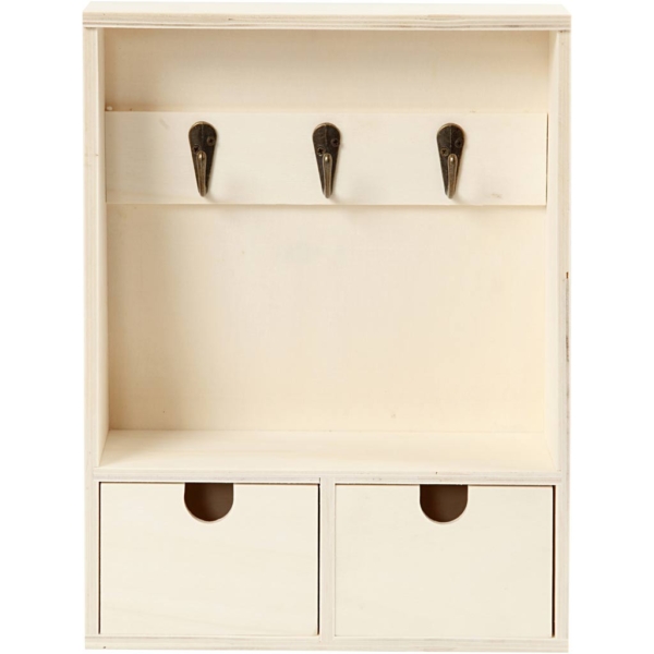 Schlüsselbrett, H 28,5 cm, T 5-8 cm, B 22 cm, 1 Stk – Bild 2