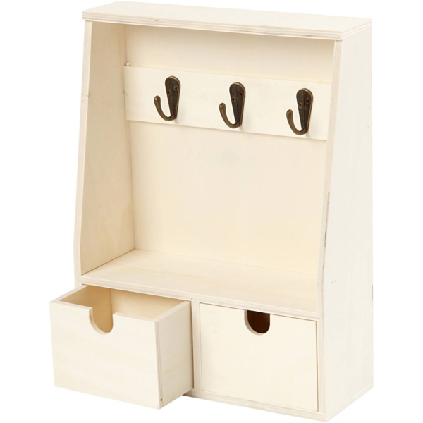 Schlüsselbrett, H 28,5 cm, T 5-8 cm, B 22 cm, 1 Stk – Bild 3