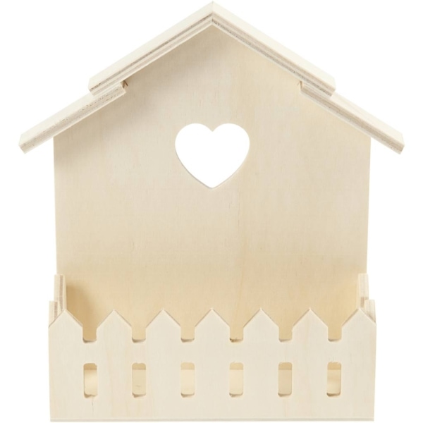 Haus mit Zaun, H 16,5 cm, T 5,5 cm, B 13 cm, 1 Stk – Bild 2