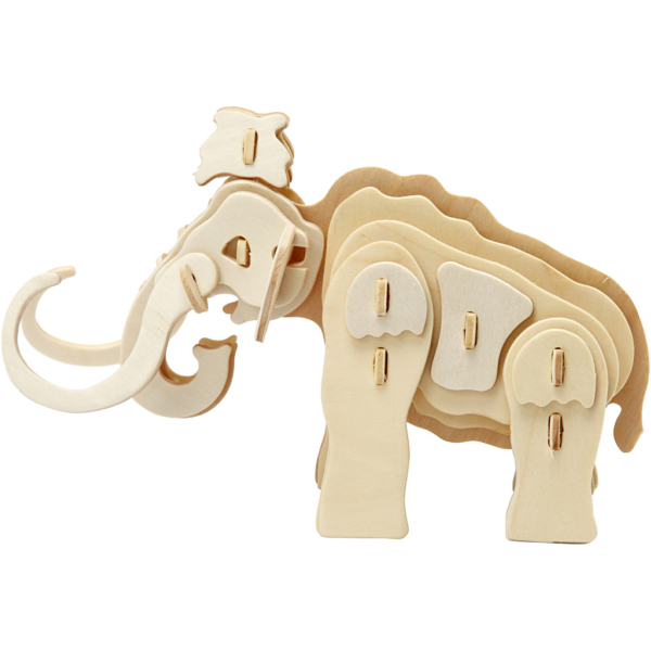 3D-Figuren zum Zusammensetzen, Mammut, Größe 19x8,5x11 cm, 1 Stk – Bild 2