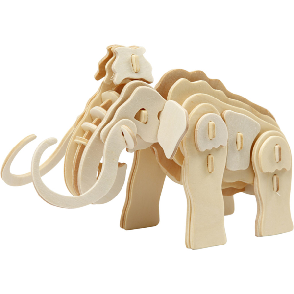 3D-Figuren zum Zusammensetzen, Mammut, Größe 19x8,5x11 cm, 1 Stk – Bild 4